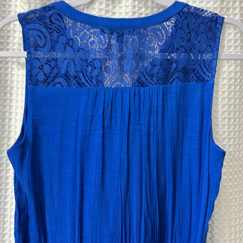 Apt. 9 Royal Blue Sleeveless Maxi Dress with Lace Panels - Picture 3 of 3
